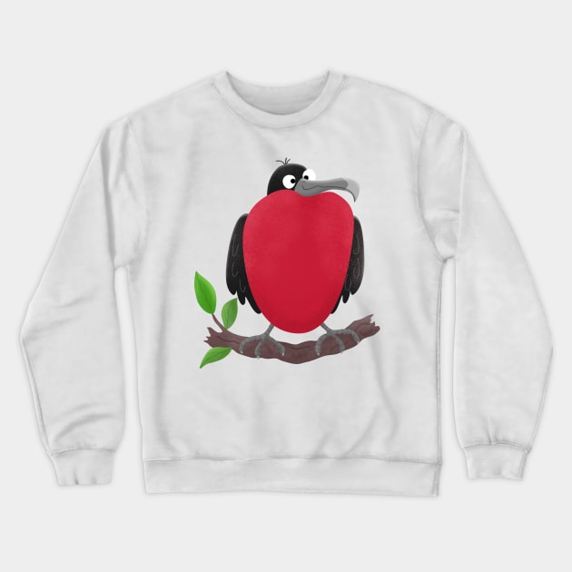 Funny magnificent frigate bird cartoon Crewneck Sweatshirt by FrogFactory